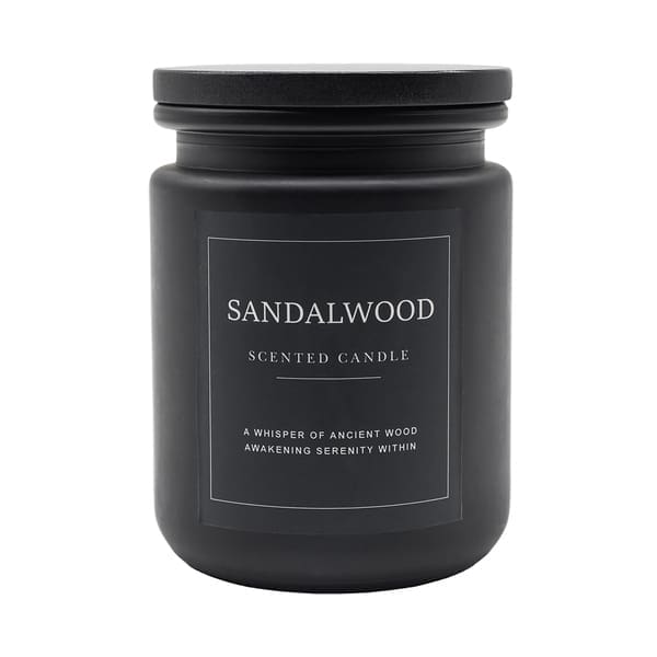 Świeca zapachowa Sandalwood, czarny