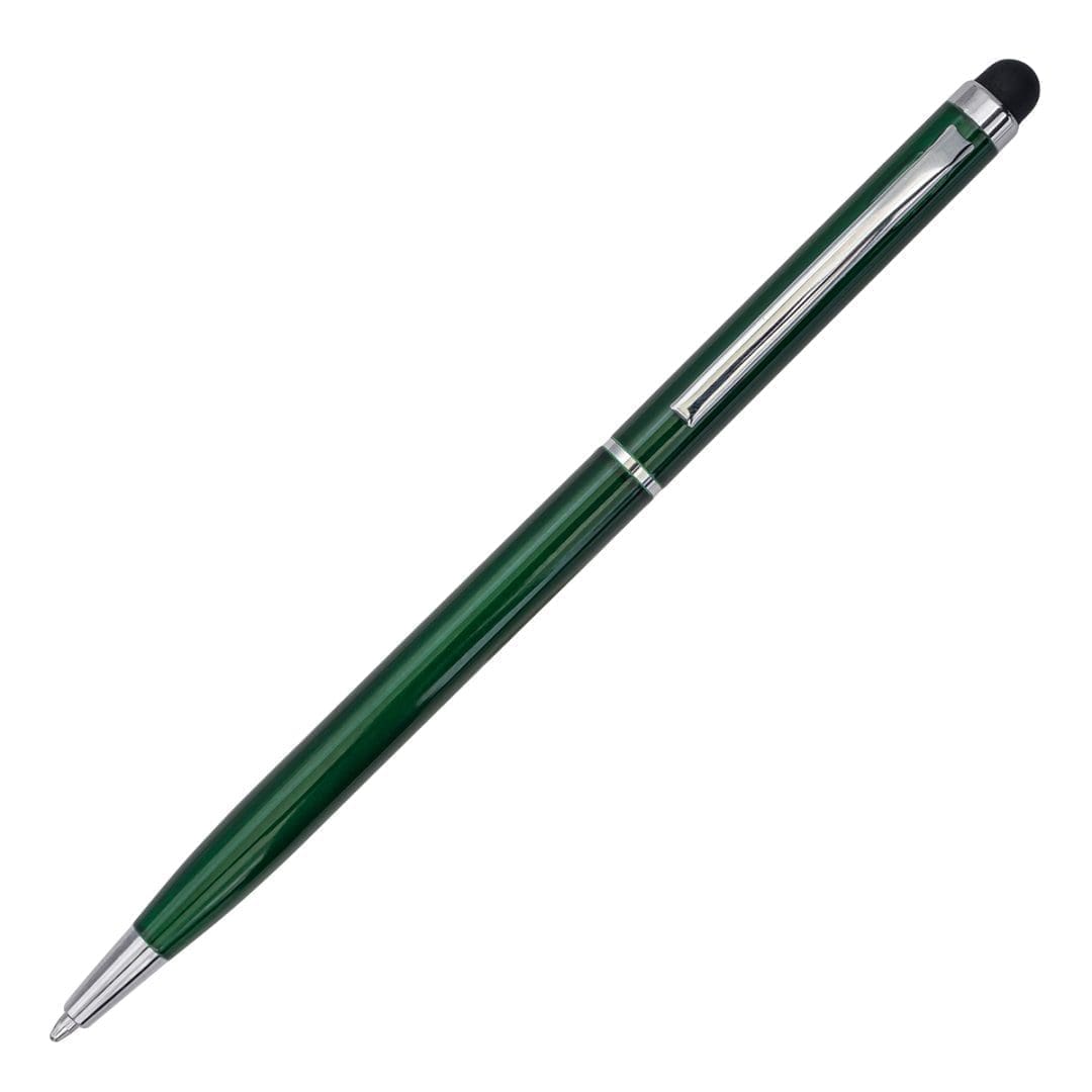Długopis aluminiowy Touch Tip, ciemny zielony