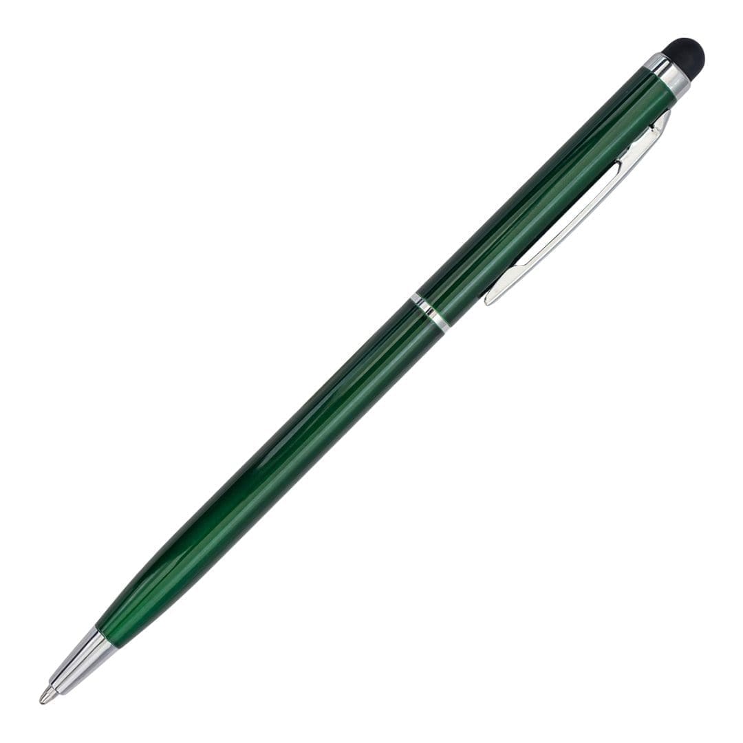 Długopis aluminiowy Touch Tip, ciemny zielony