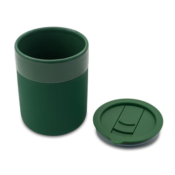 Kubek ceramiczny Caldo 370 ml, ciemny zielony