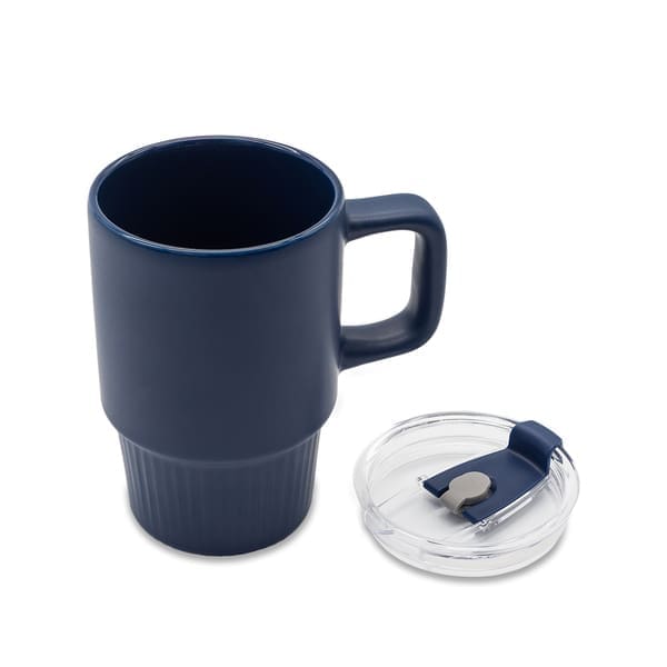 Kubek ceramiczny Azzurro 440 ml, granatowy