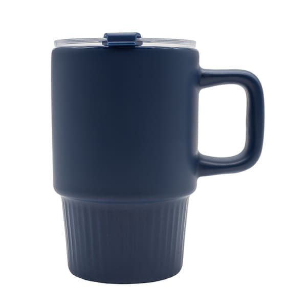 Kubek ceramiczny Azzurro 440 ml, granatowy