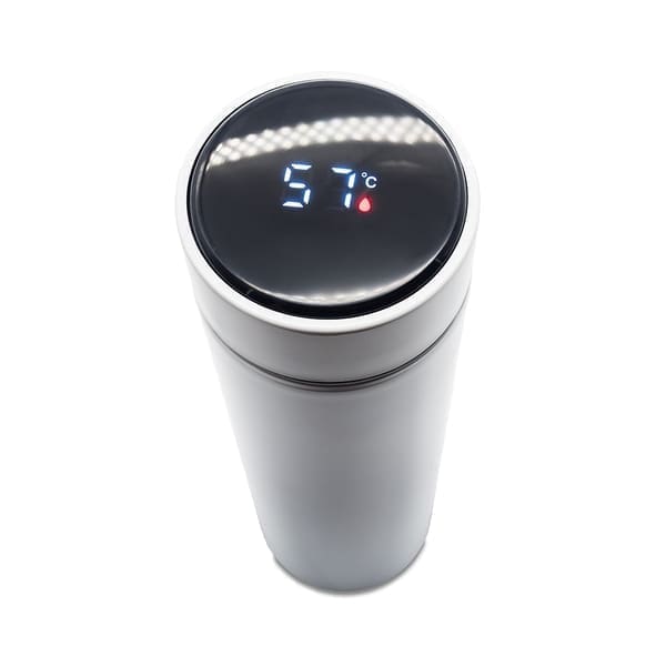Kubek termiczny z termometrem Falco 420 ml, biały